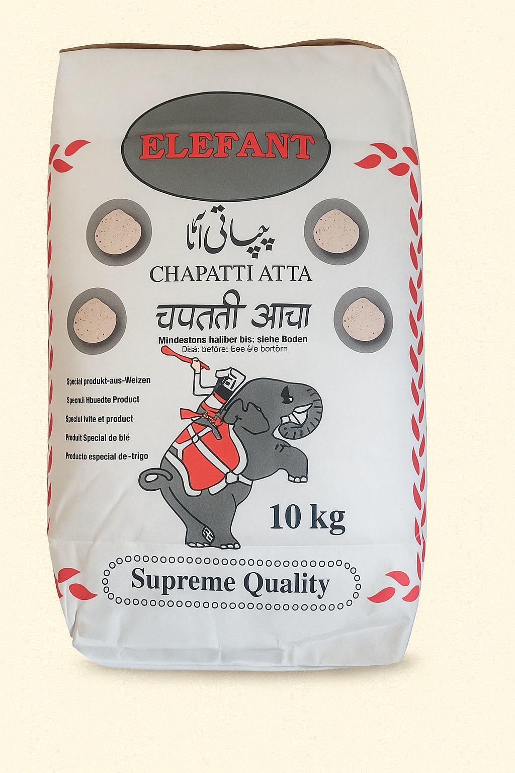 Elefant Chapati Atta – 10kg | Premium Indian Whole Wheat Flour